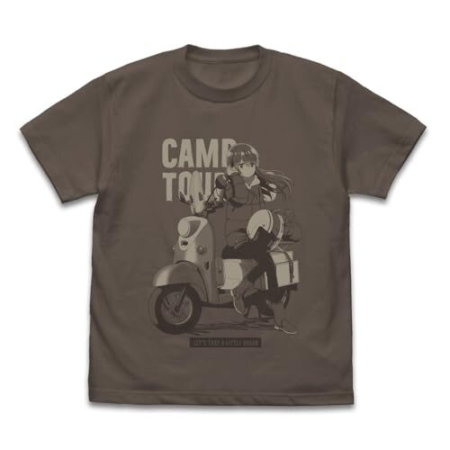 【公式】二次元コスパ 『ゆるキャン△ SEASON３』 描き下ろし 志摩リン Tシャツ バイクでひといきVer. CHARCOAL XLサイズ