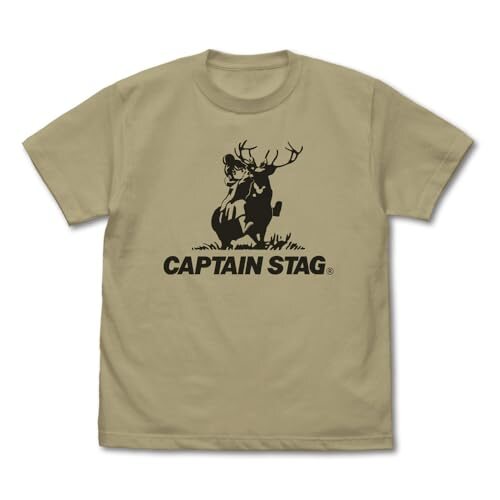 【公式】二次元コスパ 『ゆるキャン△』× キャプテンスタッグ 『ゆるキャン△』×キャプテンスタッグ Tシャツ SAND KHAKI XLサイズ