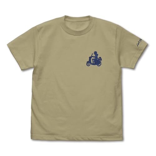 【公式】二次元コスパ 『ゆるキャン△ SEASON３』 バイク志摩リン ワンポイント刺繍Tシャツ SAND KHAKI XLサイズ