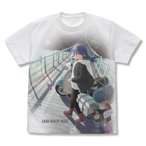 【公式】二次元コスパ 『ゆるキャン△ SEASON３』 バイク志摩リン フルグラフィックTシャツ WHITE XLサイズ
