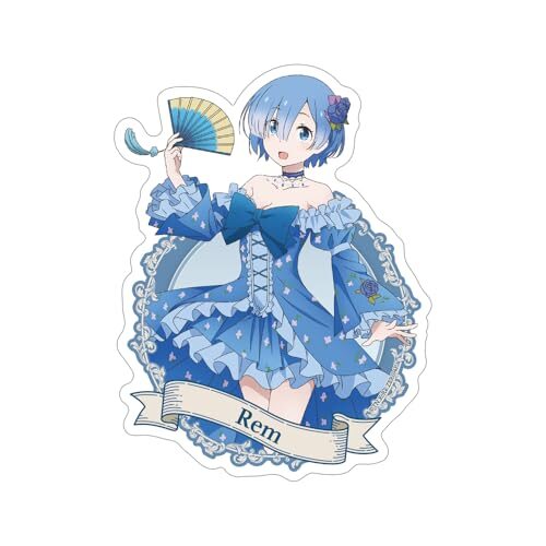 【公式】二次元コスパ Re:ゼロから始める異世界生活 描き下ろし レム 屋外対応ステッカー パーティードレスVer.
