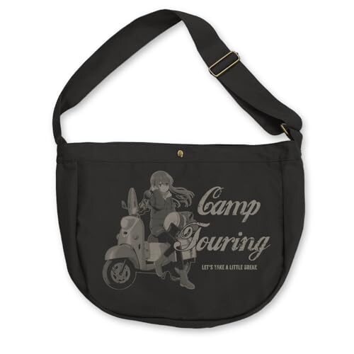 【公式】二次元コスパ 『ゆるキャン△ SEASON３』 描き下ろし 志摩リン ニュースペーパーバッグ バイクでひといきVer. BLACK