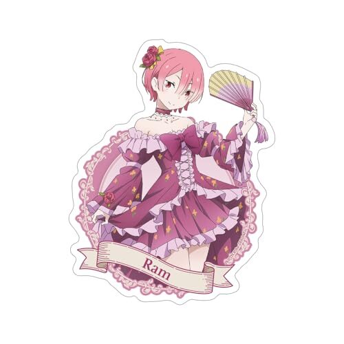 【公式】二次元コスパ Re:ゼロから始める異世界生活 描き下ろし ラム 屋外対応ステッカー パーティードレスVer.