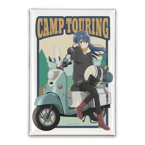 【公式】二次元コスパ 『ゆるキャン△ SEASON３』 描き下ろし 志摩リン スクエア缶バッジ バイクでひといきVer.