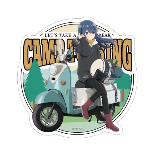 【公式】二次元コスパ 『ゆるキャン△ SEASON３』 描き下ろし 志摩リン 屋外対応ステッカー バイクでひといきVer.