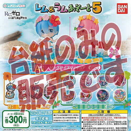 【非売品ディスプレイ台紙】ガシャポンくじ Re：ゼロから始める異世界生活 レム＆ラム あそーと 5 バンダイ ガチャポン ガチャガチャ ガシャポン